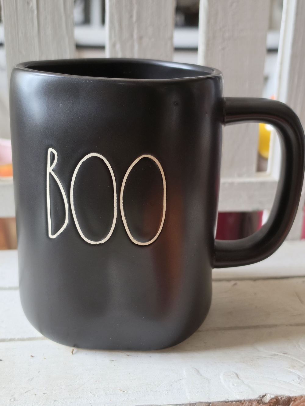 Rae Dunn Black 'BOO' Ceramic Mug